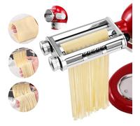 FavorKit Pasta Maker Attachment 3 in 1 Set for KitchenAid Mixers Plus Hub Knob Screw Accessory Included Dough Sheet Roller, Spaghetti & Fettuccine Cutters and Cleaning Brush