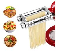 FavorKit Pasta Maker Attachment for KitchenAid Mixers,3 in 1 Set Included Pasta Sheet Roller, Spaghetti Cutter, Fettuccine Cutter Accessories and Cleaning Brush