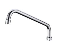 Favorpo 12 Inch Swivel Spout Replacement for Commercial Sink Faucet Stainless Steel Add-on Swing Nozzle Replacement Kit for 1 or 2 Bay Compartment Sinks Chrome Finish (G 3/4")