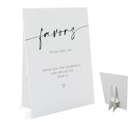 Favors Please Take One Sign(8 x 11 Inch Table Sign with Holder), Thank You for Celebrating Our Special Day, Minimalist Wedding Decoration Sign, Bridal Shower Baby Shower Favors for Guests-WEEDS09