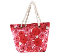 FAVORTALK Beach Bag Canvas Tote Bag Large Stylish Summer Shoulder Bag for Women with Zipper Handbag for Daily Essentials(Vibrant Red Sunflower),B26217