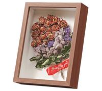 FAVORTALK Deep Picture Frame 10X10 Inch Wood Shadow Box Square Display Case Wooden Photo Frames Dried Flower Display Boxes for Artworks Memories Flowers Crafts (Walnut433,Depth 5CM)