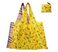 FAVORTALK Foldable Shopping Bag In Pouch - 2 Pcs Reusable Washable Shopper Bags 30 LBS Waterproof Foldaway Shop Bags for Groceries Lightweight Heavy Duty Grocery Bags for Life - D16607
