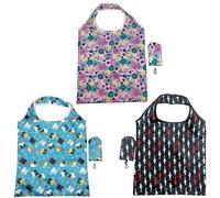 FAVORTALK Foldaway Shopping Bags Large Waterproof - 3 Pcs Reusable Grocery Heavy Duty Shopper Bag Nylon Lightweight Foldable D8503