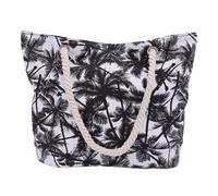 FAVORTALK Handbags & Shoulder Bags The Tote Bag Large Handbag Beach Bag for Women Tote Bag Holiday Essentials with Zipper Shoulder Reusable Bag for Picnic Travel(Black and White Coconut Tree),B26308
