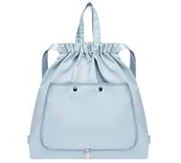 FAVORTALK Swim Bag Large Capacity String Bag for Women and Men Versatile Drawstring Bags with Zippered Pocket for School Travel and Football Large Foldable Drawstring Gym Bag, Far Peak Blue D37307