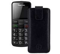 Favory Original Case for Panasonic KX-TU 110 Leather Case Mobile Phone Case Leather Case Protective Case Cover Tab with Pull-Out Function* in Black