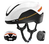 Favoto Bike Helmet with LED Light System, Smart Turn Signals with Wireless Remote Control, Adult Unisex Commuter & Road Cycling Helmet, Adjustable Fit, Size L (59-61 cm / 23.2-24.0 in)