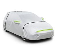 Favoto Hatchback Car Cover, Out Door Full Car Covers Waterproof Large with Right Side Zipper Sun Protection Windproof Exterior Covers Universal Fit (145 to 157 inches) Silver Car Cover