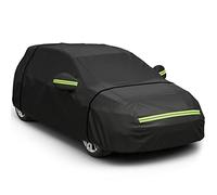Favoto Hatchback Car Cover, Out Door Full Car Covers Waterproof Large with Right Side Zipper Sun Protection Windproof Exterior Covers Universal Fit (145 to 157 inches) Black Car Cover