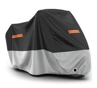 Favoto Motorbike Cover Waterproof Outdoor Motorcycle Cover All Season Protection Rain UV Dust Protective Motorcycle Garage Cover Winter-proof with 2 Windproof Buckles Lock Hole (96.5 x 41 x 49.2 Inch)