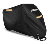 Favoto Motorbike Cover Waterproof Outdoor, Motorcycle Cover Moped Scooter | Size 265 x 105 x 125 cm, 210D Oxford Fabric, Rainproof & UV Resistant, 3 Reflective Strips, 2 Lock Holes, Windproof Buckles