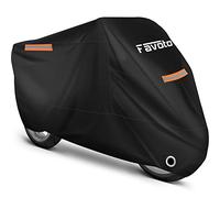 Favoto Motorbike Cover Waterproof Outdoor, Motorcycle Cover Moped Scooter | Size 295 x 105 x 125 cm, 210D Oxford Fabric, Rainproof & UV Resistant, 3 Reflective Strips, 2 Lock Holes, Windproof Buckles