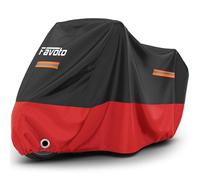 Favoto Motorcycle Cover, Waterproof 210D Oxford, All-Season & Winter-Proof Protection, 2 Windproof Buckles, Fits up to 96.5" / 245 cm, Outdoor Motorbike Cover