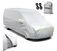 Favoto MPV Car Cover, Out Door Full Car Covers Waterproof Large with Right Side Zipper Sun Protection Windproof Exterior Covers Universal Fit (194 to 210 inch) Silver Car Cover