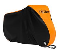 Favoto Outdoor Bike Cover, Waterproof Bicycle Protective Tarpaulin, Anti-Dust, UV Snow, for Mountain and Road Bike, 200 x 70 x 110 cm, Black + Orange