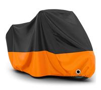 Favoto Waterproof Outdoor Motorcycle Cover - XXL Oxford Anti-Dust UV Protection Motorcycle Cover with Hole for Padlock Buckle Anti-Wind 245 x 105 x 125 cm Black Orange