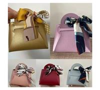 Favour Boxes 10PCS Distribute Leather Pink Gift Bags Wedding Favour Bag for Guest Mini Handbag with Ribbon Candy Packaging Box Party Decor(A-5-color mixing-1)