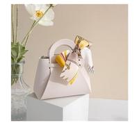 Favour Boxes 10PCS Distribute Leather Pink Gift Bags Wedding Favour Bag for Guest Mini Handbag with Ribbon Candy Packaging Box Party Decor(A-white)