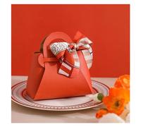 Favour boxes 10PCS Distribute Leather Pink Gift Bags Wedding Favour Bag for Guest Mini Handbag with Ribbon Candy Packaging Box Party Decor(A-orange)