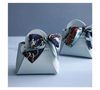 Favour Boxes 10PCS Distribute Leather Pink Gift Bags Wedding Favour Bag for Guest Mini Handbag with Ribbon Candy Packaging Box Party Decor(A-blue)