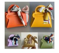 Favour Boxes 10PCS Distribute Leather Pink Gift Bags Wedding Favour Bag for Guest Mini Handbag with Ribbon Candy Packaging Box Party Decor(A-5-color mixing-2)