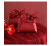 Favour Boxes 10PCS Distribute Leather Pink Gift Bags Wedding Favour Bag for Guest Mini Handbag with Ribbon Candy Packaging Box Party Decor(A-red-2)