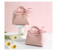 Favour Boxes 10PCS Distribute Leather Pink Gift Bags Wedding Favour Bag for Guest Mini Handbag with Ribbon Candy Packaging Box Party Decor(A-pink-2)