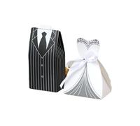 Favour boxes 20/30pcs Bride And Groom Candy Box Wedding Favor And Gifts Box Sweet Bags With Ribbon Decoration(Style 4,20 Groom)