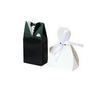 Favour boxes 20/30pcs Bride And Groom Candy Box Wedding Favor And Gifts Box Sweet Bags With Ribbon Decoration(Style 1,15 Bride 15 Groom)