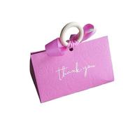 Favour Boxes 20 Pcs Gold Thank You Rose Design Paper Box As Chocolate Macaron Candy Gift Packaging Boxes Party Decoration(Beige)