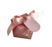Favour boxes Gift Box Diamond Shape Paper Candy Boxes Chocolate Packaging Box Wedding Favors for Guests Birthday Party(Pink 2,100 PCS_5.3X6X6CM)