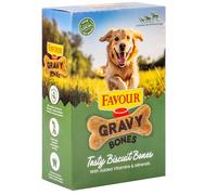 Favour Gravy Bones Dog Treats 400g - Oven-Baked Crunchy Biscuits with Calcium, Vitamins & Minerals - Healthy Training Treats for Dogs of All Breeds (Single Pack)