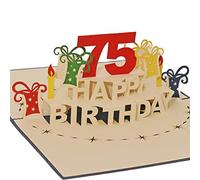 Favour Pop Up® - 3D 75th Birthday Card Artful Pop-Up Cake Design Laser Cut Detailed