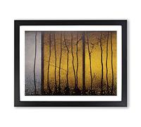 Favourable Abstract Forest Framed Print | A2 Black Framed Wall Art | Ready to Hang | Abstract Landscape Picture | Living Room Bedroom Lounge Office