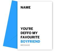 Favourite Boyfriend Birthday Cards for Men - The best Boyfriend Birthday Card on his Special Day - Gift as Happy Bday Cards - 20th 21st 25th 30th 40th 50th 60th