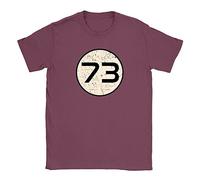 Favourite Number 73 Mens T-Shirt X-Large Maroon Big Bang Theory Sheldon Cooper Gift