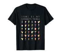 Favourite Things Colourful Summer Cocktails Drinks Pattern T-Shirt