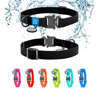 FAVPET Biothane Dog Collar with ID Tag QR, Waterproof Dog Collar with Metal Buckle, Adjustable Dog Collar Large Dogs, Soft Dog Collar Medium, Dog Collar Small Dog, Coloured Puppy Collars (XS, Black)