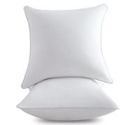 FAVRIQ XUKO 20 x 20 Pillow Inserts (Set of 2) - Throw Pillow Inserts with 100% Cotton Cover - Square Interior Sofa Pillow Inserts - Decorative Pillow Insert Pair - White Couch Pillow