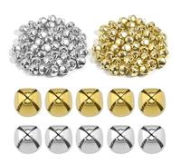 Favritt 100pcs Jingle Bells 0.5 Inch Small Metal Bells for DIY Crafts 50 Silver and 50 Gold 1.2cm Tiny Bells for Home Decoration Jewelry Making Pet Collar Charms Holiday Ornaments