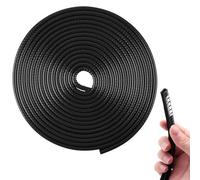 Favuit Car Door Edge Protector, 10M Black PVC Rubber + Stainless Steel Universal Fit U Shape Rubber Seal Strip for Door, Window