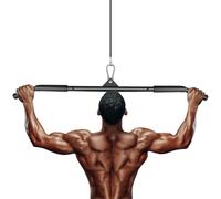 Favuit Fitness LAT Pulldown Bar, Cable Machine Attachment Bicep Tricep Press Down Bar Curl Straight Bar LAT Pull Down Bar for Back Arm Muscle Building Gym Strength Workout (102cm)