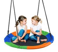 Favuit Nest Swing Seat, Saucer Tree Swing Set for Kids Adults 40 Inch/100cm Adjustable Rope Round Garden Swings for Indoor Outdoor Playground Backyard