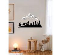 FAWdecor Lord Of The Rings Metal Wall Art, Fellowship of the Ring with Mountain Wall Decor, LOTR Wall Sign, LOTR Decorative Gifts (60x36 cm | 23.6"x14.2")