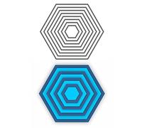 FAWENUCY Scrapbooking Die-Cuts, Layering Frame Metal Cutting Dies for Card Making, Paper Craft Punch Template, Background Embossing Stencils, DIY Album Décor(8 Pcs Hexagon-11.7x10.2cm)