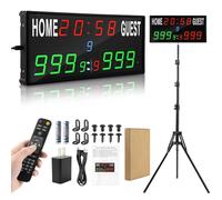 Faweskiy Upgraded Electronic Scoreboard Digital Score Keeper with Remote & Tripod, Basketball Scoreboard Sports Score Ticker with Timer 12/24h Real Time for Football/Corn Hole/ping Pong/Table Tennis