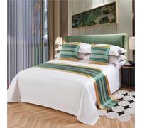 FAWFCJD Bed Runner With 2 Pillow Cover Bed Scarf Bed Decorative Bed Runner Bed Scarves Set Smooth Bedding Protector Slipcover Decoration For Hotel Bedroom Guesthouse(Green,210X50cm)