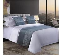 FAWFCJD Bed Runners And Matching Cushions Set, Bedroom Bedding Protection Decor Jacquard Bed Scarf Runner With 2 Cushion Covers Bed Runners Scarves Bedding Bed Towel(Dark Gray,50x240cm)