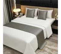 FAWFCJD Hotel Grade Bed Runner & Scarf Set, Soft Non Fading Bedding Protector with 2 Pcs 45x45cm Pillowcases for Bedroom Guesthouse(Brown,50x180cm)